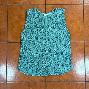 Floral Green Sleeveless Top